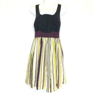 Anthropologie Burlapp Bold Rosette Flare Dress - Size Large